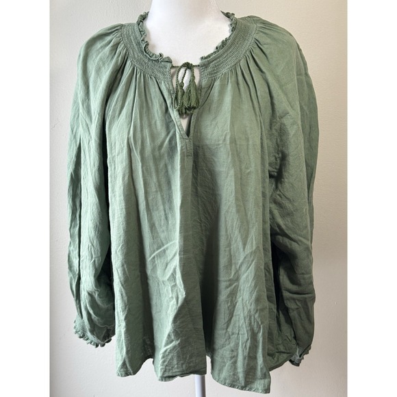 Old Navy Tops - Old Navy Women's XL Tall Linen-Blend Tie-Shoulder Cropped Cami In Sage Green